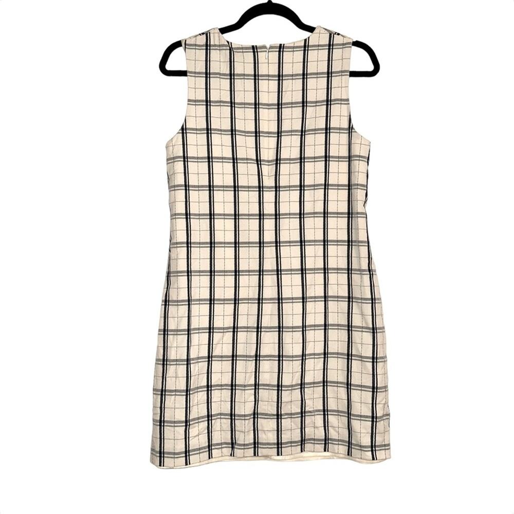 Theory Adraya Plaid Virgin Wool Sleeveless Shift Mini Dress 6 - Picture 3 of 7